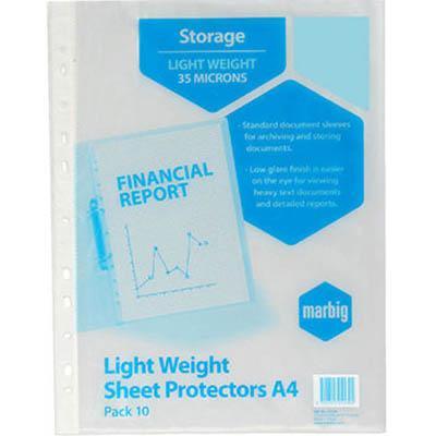 Marbig Copysafe Sheet Protectors Lightweight A4 Pack 10 25130 - SuperOffice