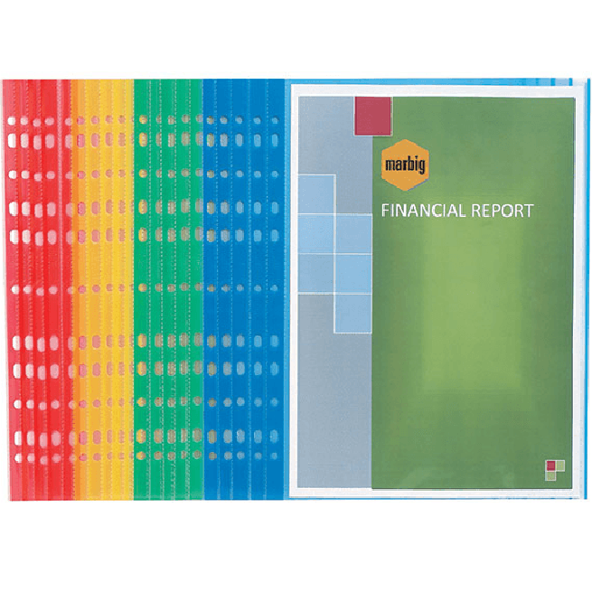 Marbig Copysafe Sheet Protectors Plastic Sleeves A4 Assorted Colours Pack 20 25190 - SuperOffice