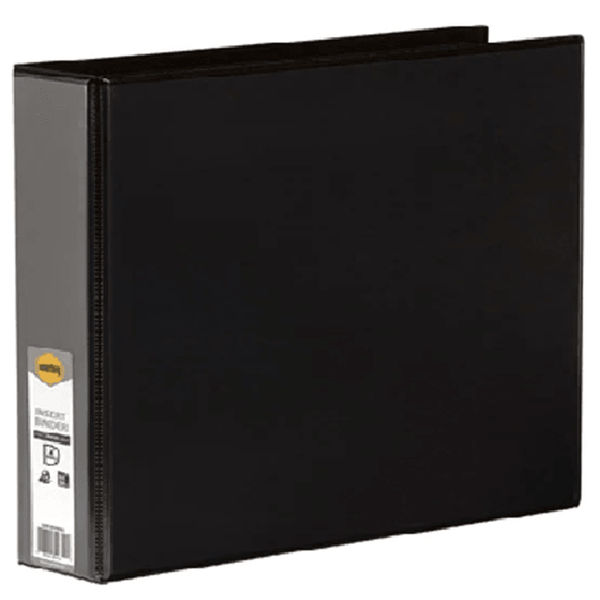 Marbig Deluxe 3 Ring Binder Landscape 3D 38mm A3 Black PVC Box 10 5011002 (Box 10) - SuperOffice