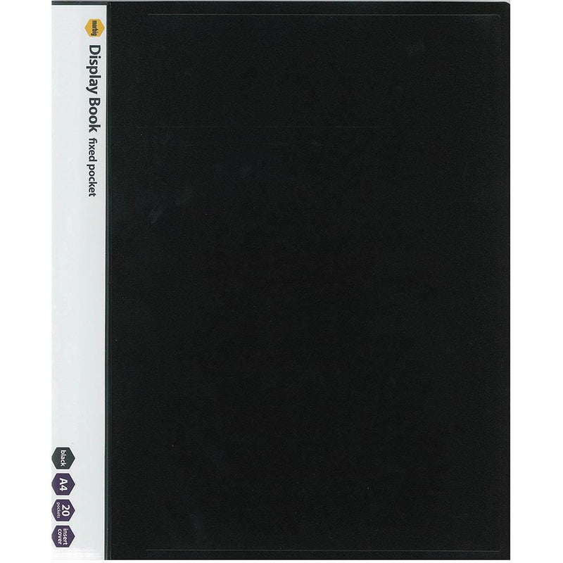 Marbig Display Book 20 Pocket A4 Black 2003802 - SuperOffice
