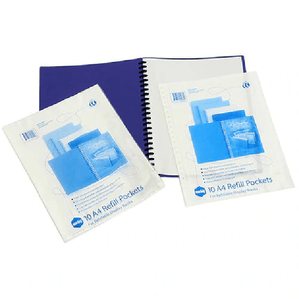 Marbig Display Book Refills Plastic Sleeves A4 Clear Pack 100 20081P - SuperOffice