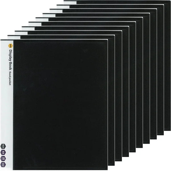 Marbig Display Books 20 Pocket A4 Black 10 Pack 2003802 (10 Pack) - SuperOffice