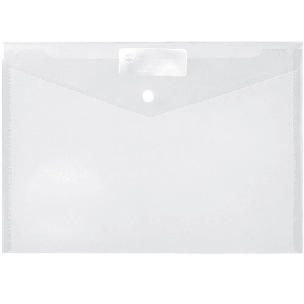 Marbig Doculope Wallet Folder Button Closure A4 Clear Pack 10 2015000 (Pack 10) - SuperOffice