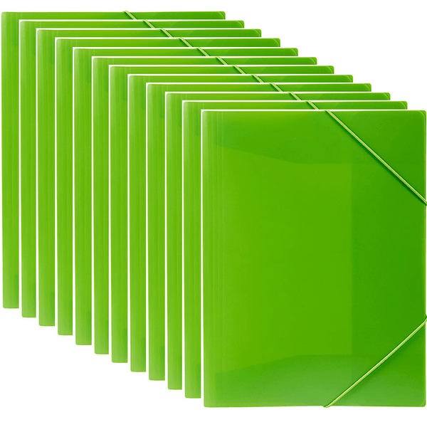Marbig Document File Wallet Folder Elastic Strap A4 Green 12 Pack 2095104 (12 Pack) - SuperOffice