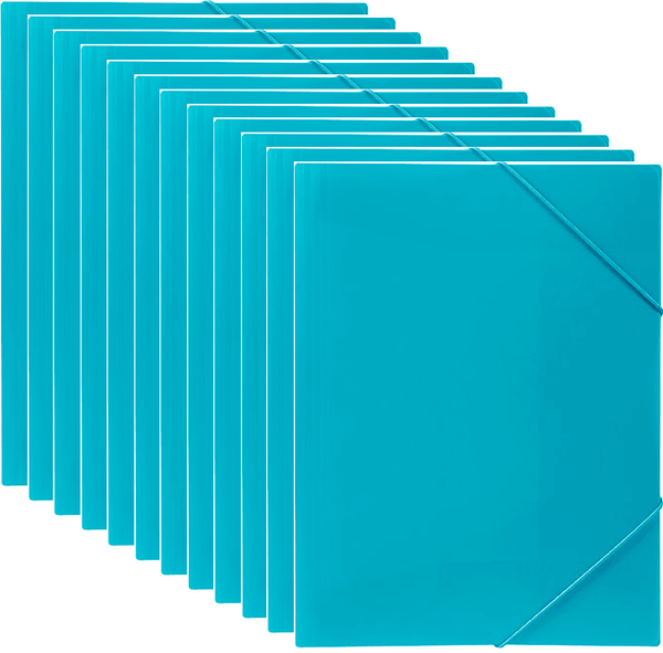 Marbig Document File Wallet Folder Elastic Strap A4 Marine Blue 12 Pack 2095101 (12 Pack) - SuperOffice