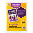 Marbig Document Protector Holder Sign PVC A4 Wall Mountable Clear 5 Pack 90084 (5 Pack) - SuperOffice