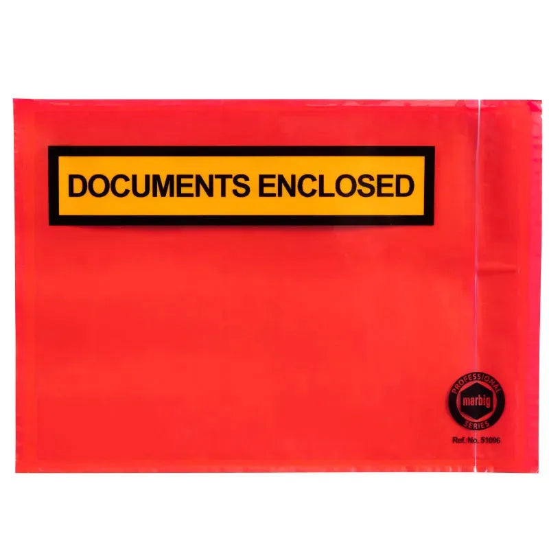 Marbig Documents Enclosed Packaging Envelope Red 230x165mm Box 500 51099 - SuperOffice