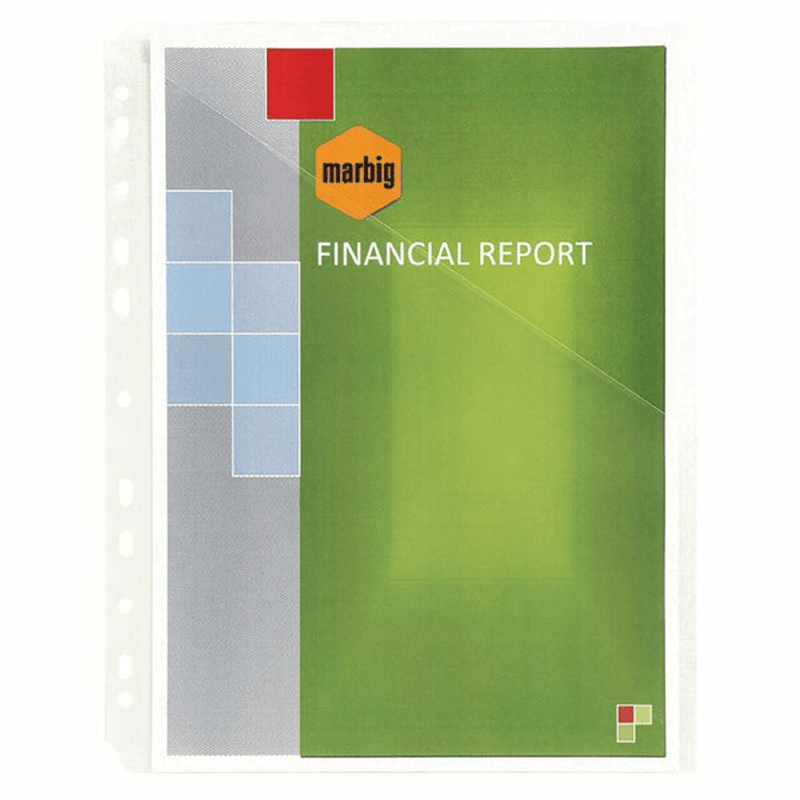 Marbig Easy Access Document Holder For Binders A4 Pack 10 20620 (1 Pack of 10) - SuperOffice