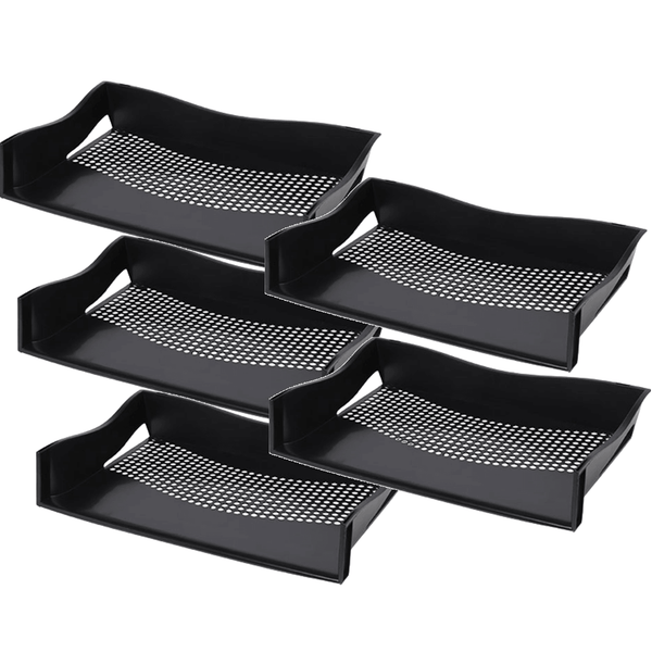 Marbig Enviro Document Tray Landscape A4 Black 5 Pack 86360 (5 Pack) - SuperOffice