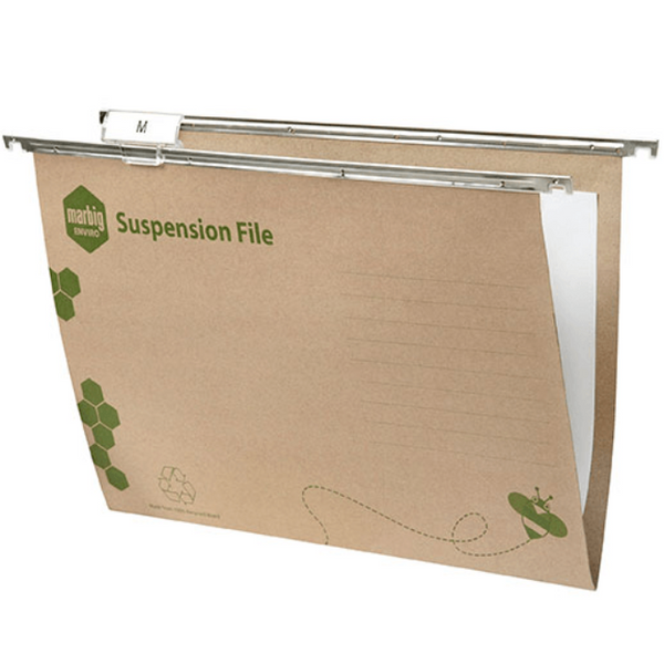 Marbig Enviro Kraft Suspension Files Pack 50 Foolscap Tabs Inserts Included 81000 (Pack 50) - SuperOffice