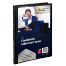 Marbig Flexibinder 2 Ring 20mm A4 Clear Cover Black Folder 18 Pack BULK 47483 (18 Pack) - SuperOffice