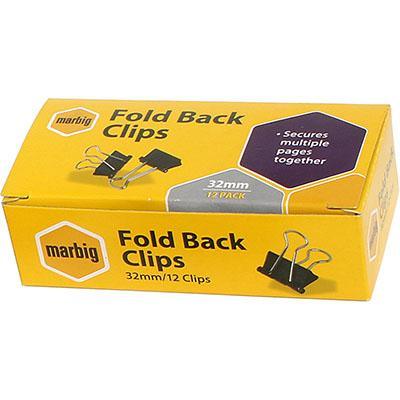 Marbig Foldback Clip 32Mm Box 12 87060 - SuperOffice
