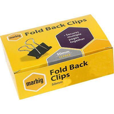 Marbig Foldback Clip 50Mm Box 12 87050 - SuperOffice