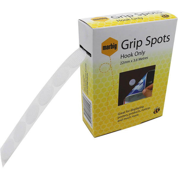 Marbig Grip Spots Hook Only 22Mm X 3.6M 415120 - SuperOffice