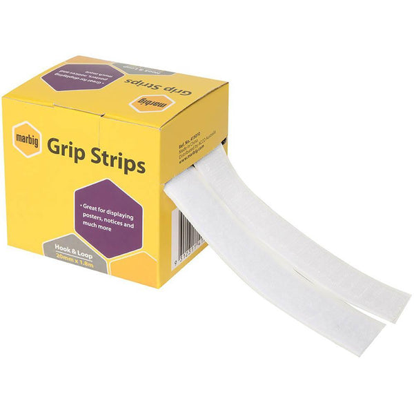 Marbig Grip Strips Hook And Loop 20Mm X 1.8M 415010 - SuperOffice