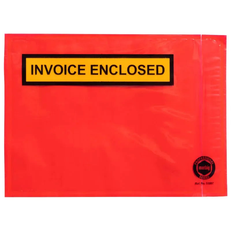 Marbig Invoice Enclosed Packaging Envelope Red 175x125mm Box 1000 51097 - SuperOffice