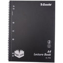 Marbig Lecture Book 7 Hole Punched Wiro Bound A4 125 Leaf Black 17180F - SuperOffice