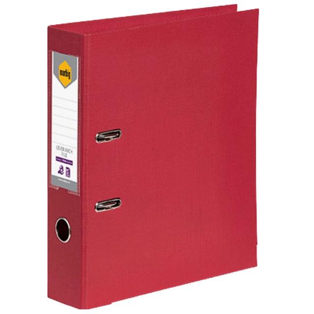 Marbig Lever Arch File Folder Foolscap 75mm Deep Red 10 | SuperOffice