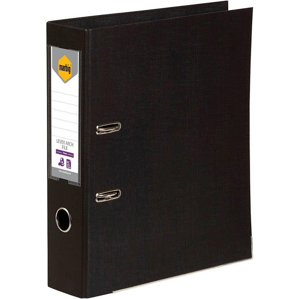Marbig Lever Arch File PE Foolscap Black 6502602 - SuperOffice