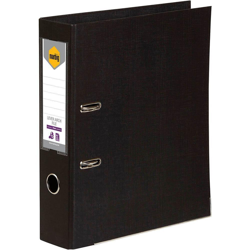 Marbig Lever Arch File PE Foolscap Black 6502602 - SuperOffice
