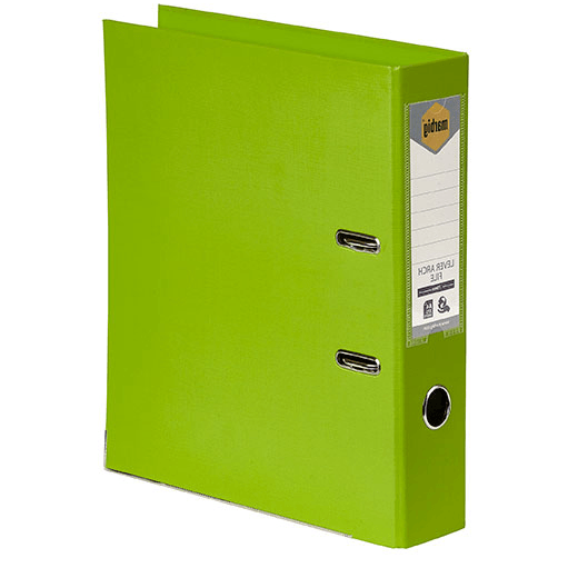 Marbig Linen Lever Arch File Folder PE A4 75mm Lime Green Box 10 6601032 (Box 10) - SuperOffice