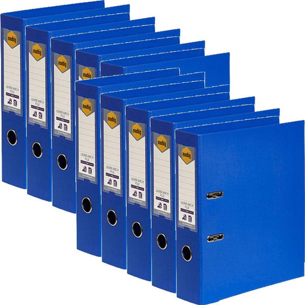 Marbig Linen Lever Arch File Folder PE A4 75mm Royal Blue 10 Pack 6601031 (Box 10) - SuperOffice