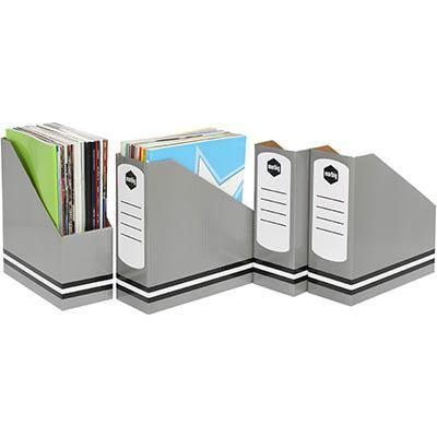Marbig Magazine Box Grey Pack 4 80050A - SuperOffice