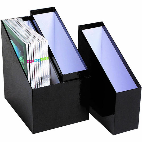 Marbig Magazine Rack Marbig Magazine Holder Simple Storage Black Set 3 | SuperOffice