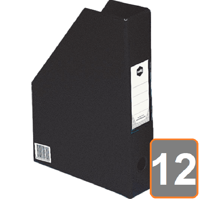 Marbig Magazine Paper Document File Stand Holder A4 PVC Black Pack 12 2010002 (12 Pack) - SuperOffice