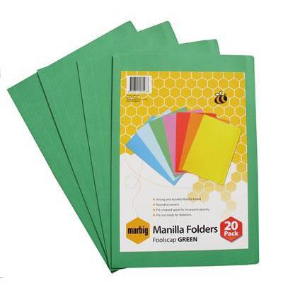 Marbig Manilla Folder Foolscap Green Pack 20 1108604 - SuperOffice