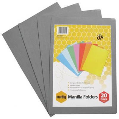 Marbig Manilla Folder Foolscap Grey Pack 20 1108611 - SuperOffice