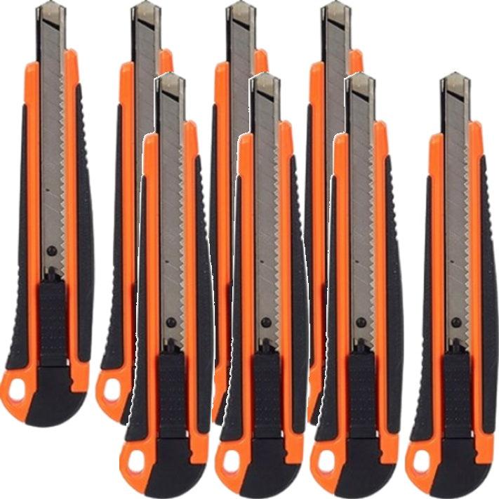 Marbig Medium Cutter Knife Retractable 9mm Box Warehouse Orange 8 Pack 3188115 (8 Pack) - SuperOffice