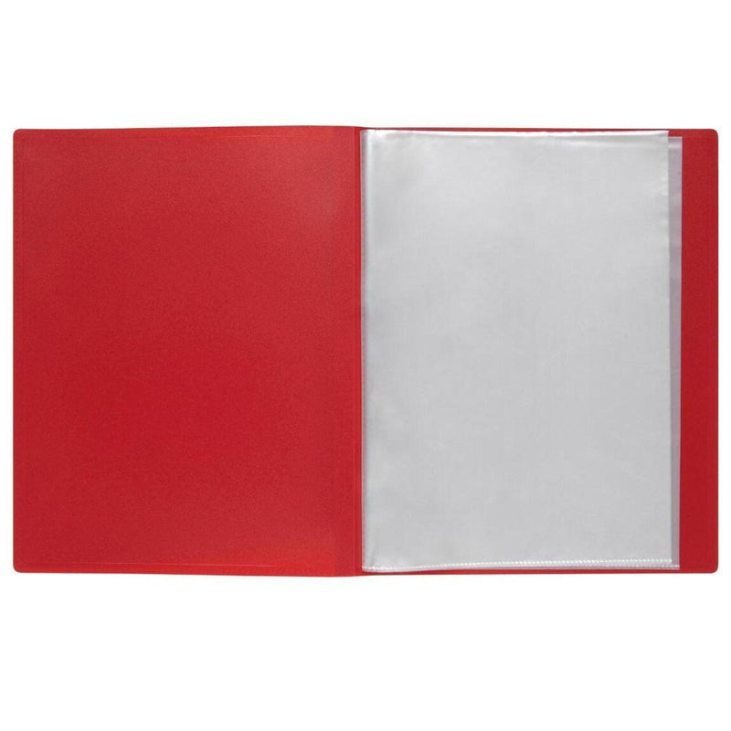 Marbig Non-Refilable Display Book Clear Cover 20 Pocket A4 Red 10 Pack 2003703 (10 Pack) - SuperOffice