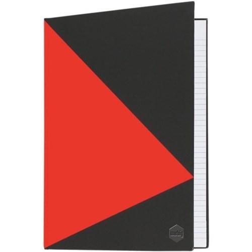 Marbig Notebook Feint Ruled Hard Cover Casebound A4 100 Leaf Black/Red 18960 - SuperOffice
