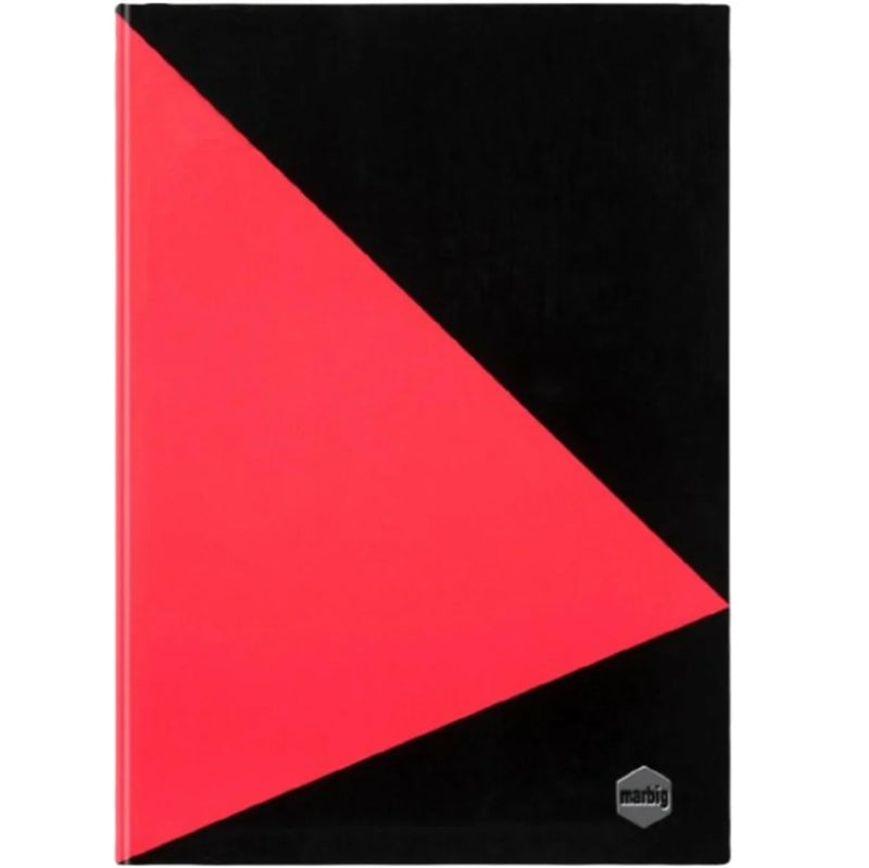 Marbig Notebook Feint Ruled Hard Cover Casebound A5 100 Leaf Black/Red 5 Pack 18962 (5 Pack) - SuperOffice