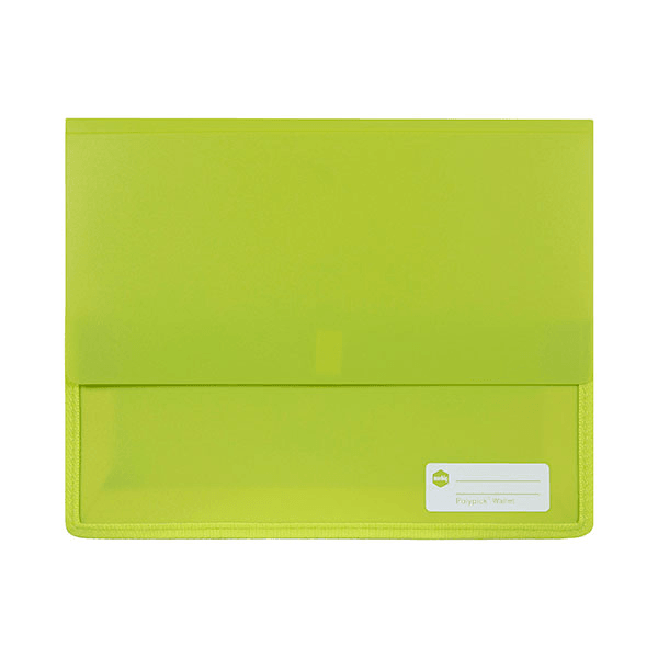 Marbig Polypick Document Wallet Heavy Duty A4 Green Lime Pack 5 2011504 (5 Pack) - SuperOffice