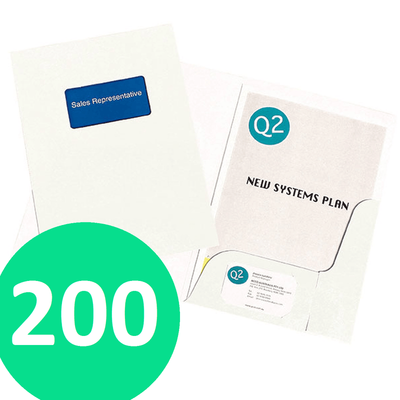 Marbig Presentation Folder A4 Gloss White Pack 200 1104308 (4 Boxes) - SuperOffice