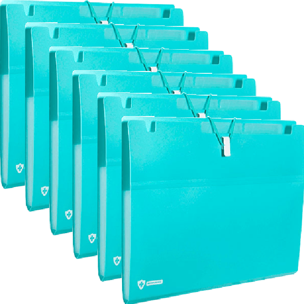 Marbig Professional Antimicrobial Expandable File Folder 6 Pockets Pack 6 Blue 9016001 (6 Pack) - SuperOffice