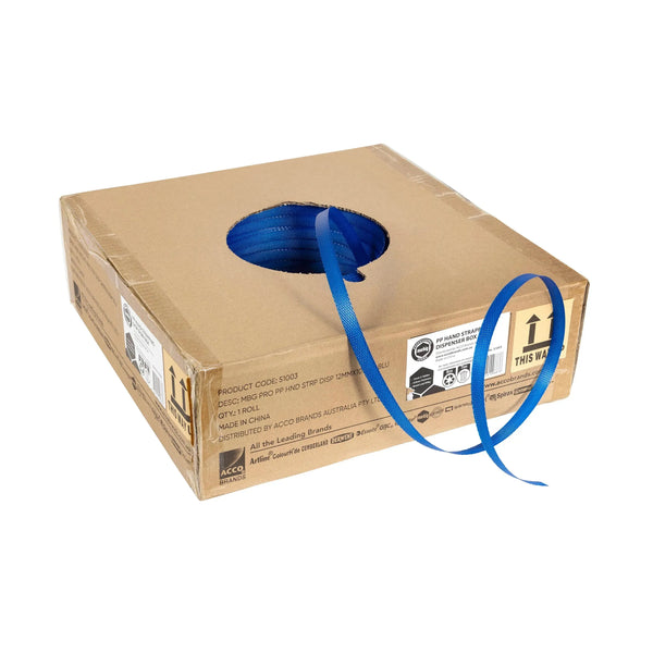 Marbig Professional Hand Strapping 12mmx1000m 0.6mm Dispenser Box 51003 - SuperOffice