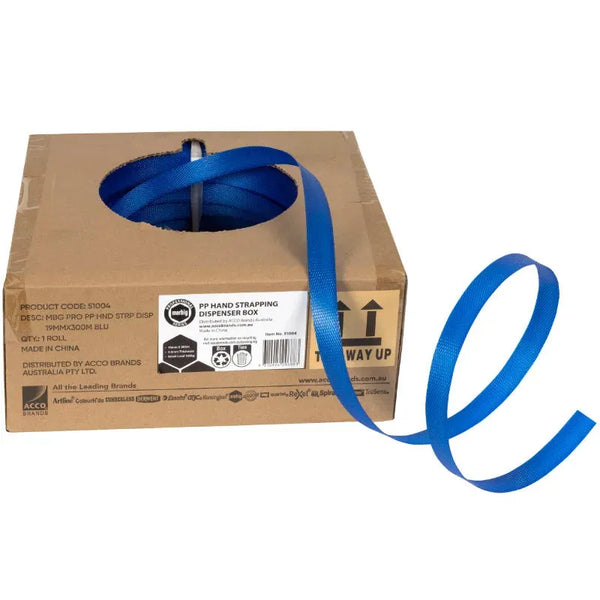 Marbig Professional Hand Strapping 19mmx300m 0.6mm Dispenser Box 51004 - SuperOffice