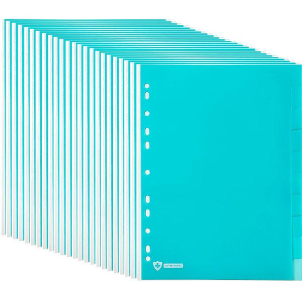 Marbig Professional PP Dividers 10-Tab A4 Antimicrobial Blue 25 Pack Sets 351101 (25 Pack) - SuperOffice
