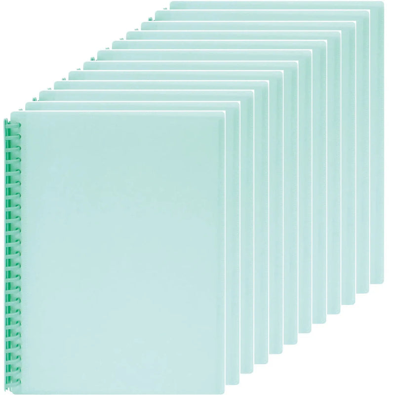 Marbig Refillable Display Book Insert Cover A4 20 Pocket Pastel Green 12 Pack 2008604 (Pack 12) - SuperOffice