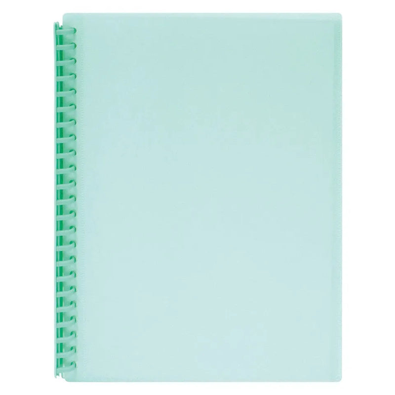 Marbig Refillable Display Book Insert Cover A4 20 Pocket Pastel Green 12 Pack 2008604 (Pack 12) - SuperOffice