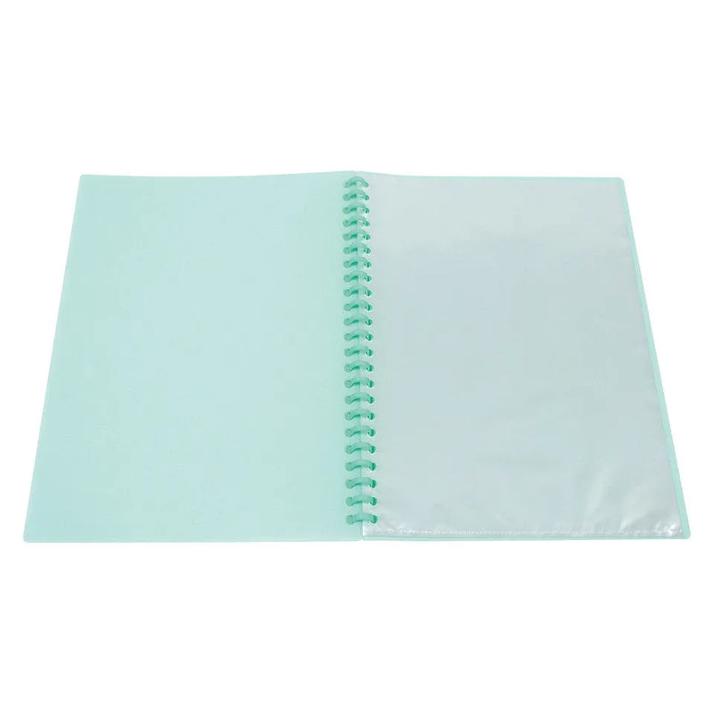 Marbig Refillable Display Book Insert Cover A4 20 Pocket Pastel Green 12 Pack 2008604 (Pack 12) - SuperOffice
