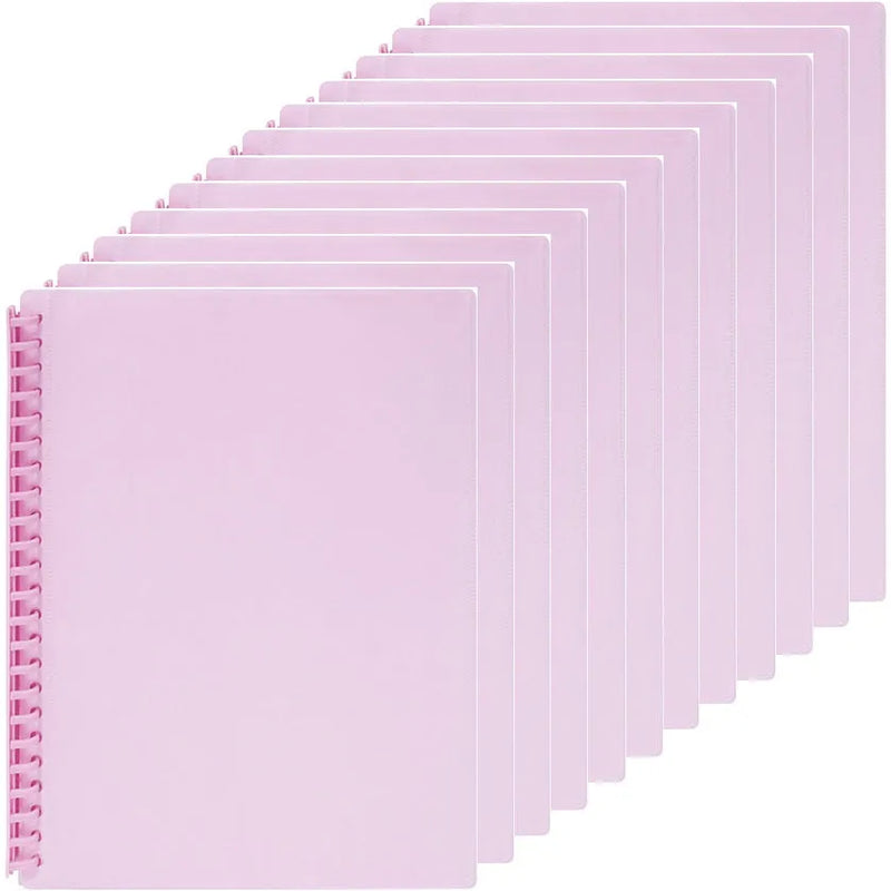 Marbig Refillable Display Book Insert Cover A4 20 Pocket Pastel Pink 12 Pack 2008609 (12 Pack) - SuperOffice