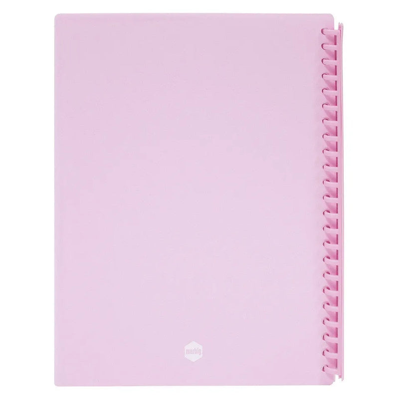 Marbig Refillable Display Book Insert Cover A4 20 Pocket Pastel Pink 12 Pack 2008609 (12 Pack) - SuperOffice