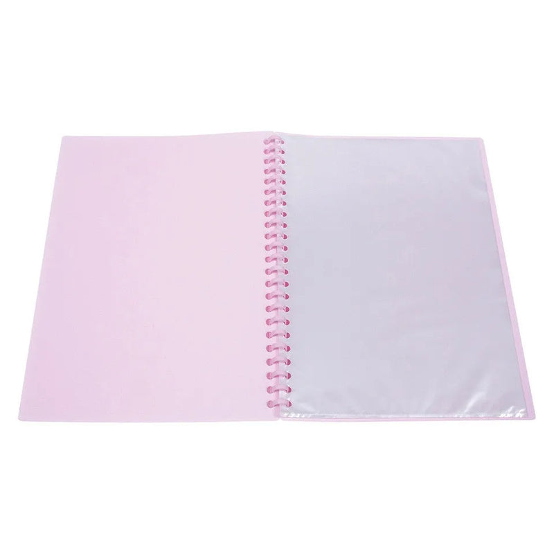 Marbig Refillable Display Book Insert Cover A4 20 Pocket Pastel Pink 12 Pack 2008609 (12 Pack) - SuperOffice