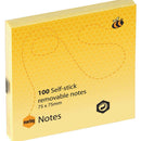Marbig Repositional Notes 100 Sheet 75 X 75Mm Yellow 1810305W - SuperOffice