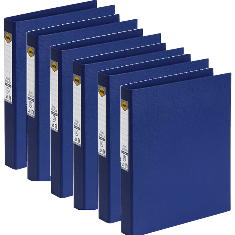 Marbig Ring Binder File Folder PE 25mm 2D A4 Blue Box 6 5022101 (Box 6) - SuperOffice