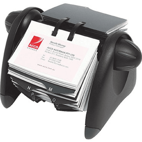 Marbig Rotary Business Card File Holder 300 Capacity Stand 39221 - SuperOffice